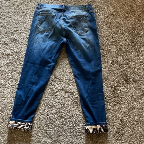 KanCan leopard destroyed ankle jean Size 15/31 - Picture 2 of 3